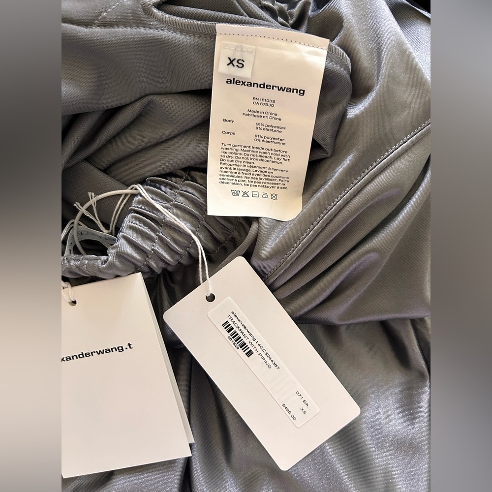 NWT Alexander Wang Satin Jersey Track Pants With Piping XS - Picture 5 of 17